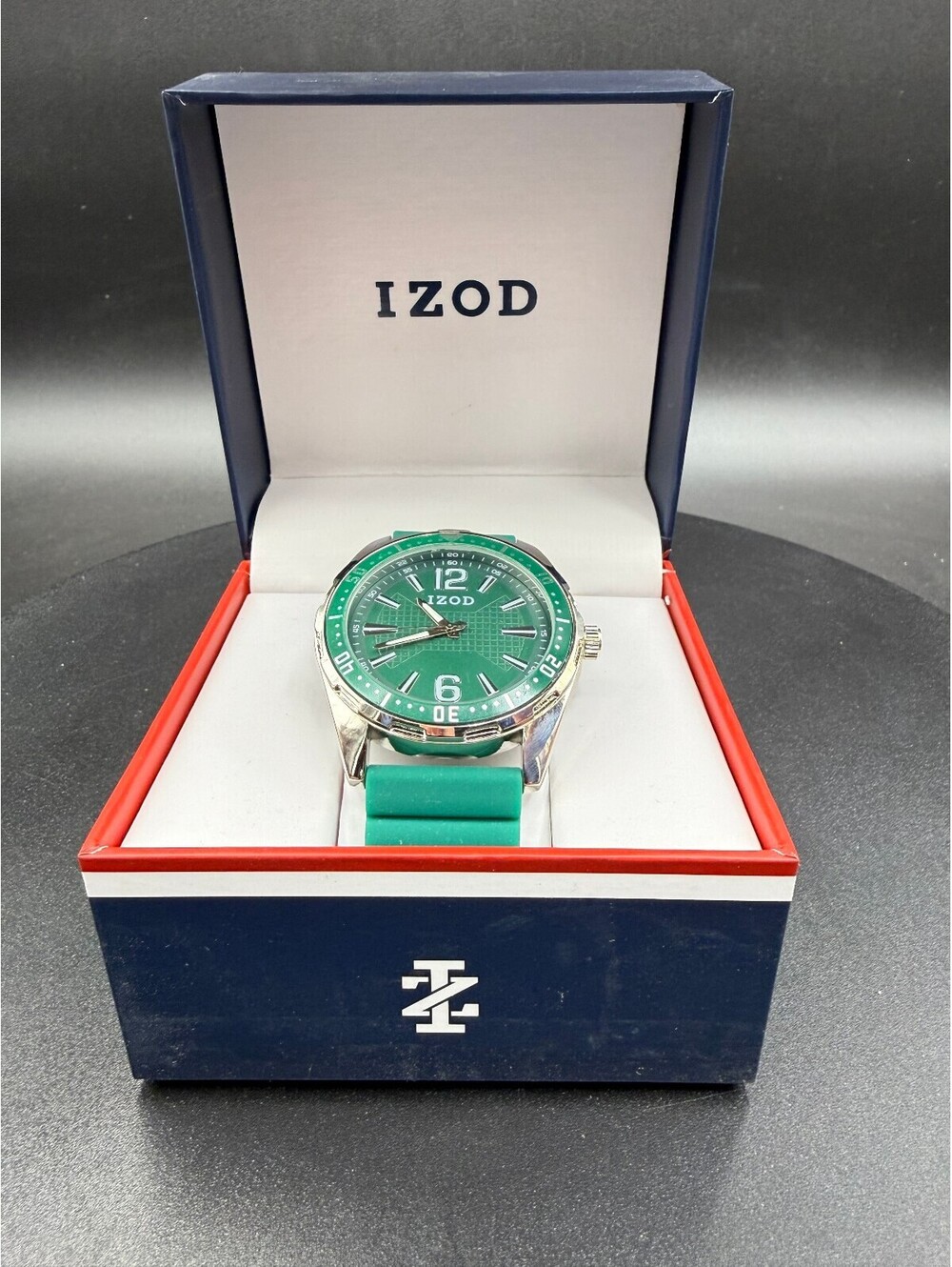 IZOD green silicone strap watch